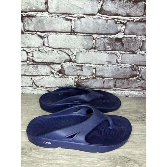OOFOS OOriginal Navy Blue Lightweight Recovery Flip Flops Sandals Men 42EU/9M US - Picture 2 of 16